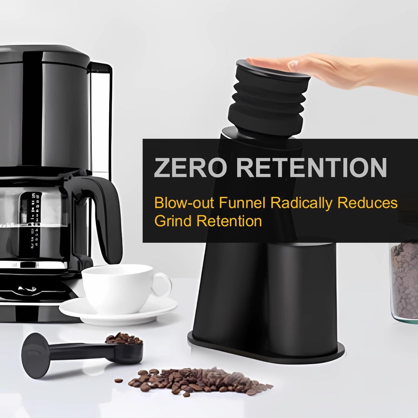 Coffee Grinder, Viesimple Gen 4, Single Dose Burr Coffee Grinders with Magnetic Dosing Cup, Electric Coffee Bean Grinder with Anti-Static Design, Espresso Grinder Compact & Quiet for Home Use Black