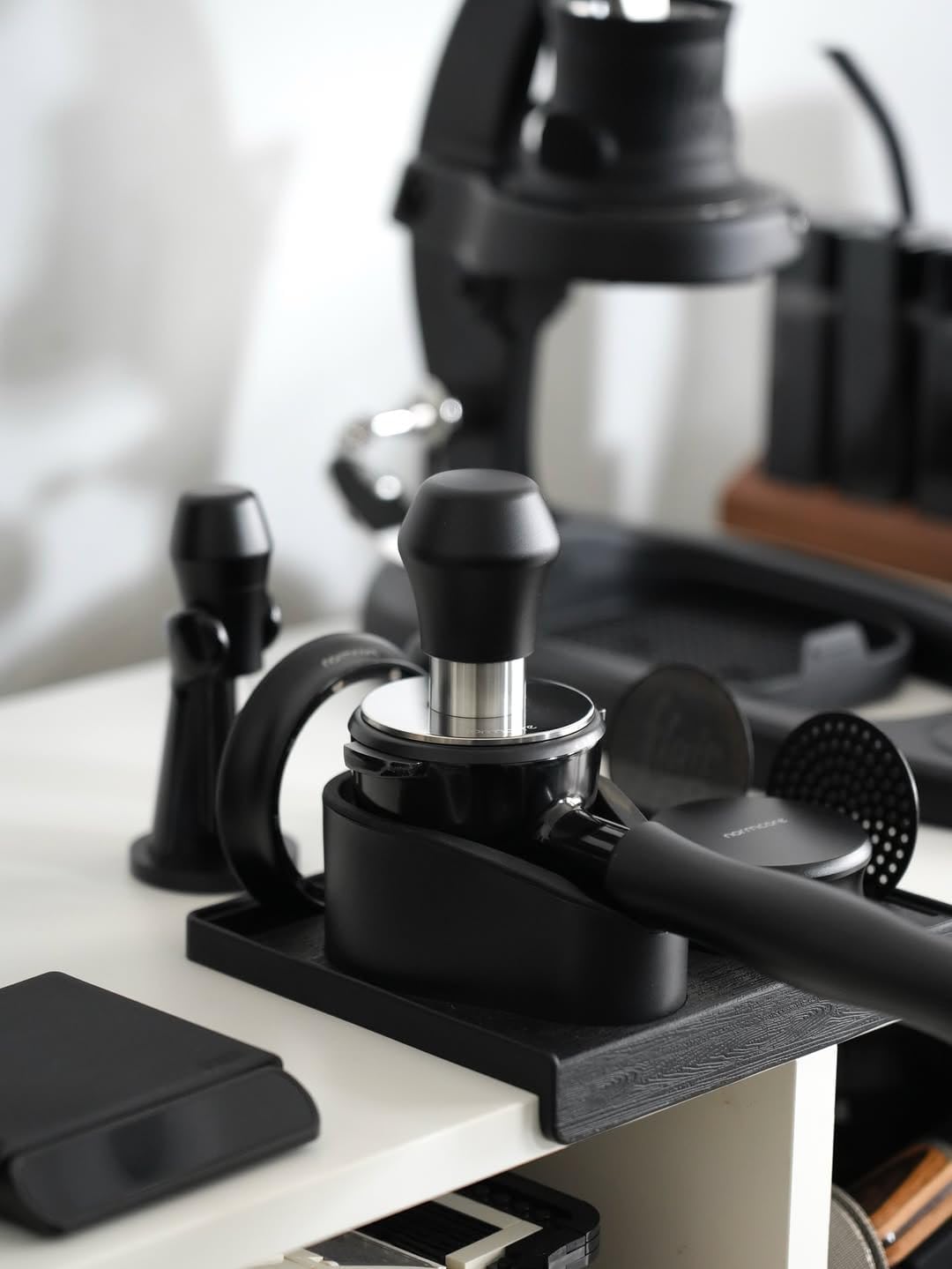 Normcore 51.5mm Coffee Tamper V4.1 Mini, Spring-Loaded Tamper with Click Feedback, Compatible with La Pavoni Professional PL, Europiccola EL, Black