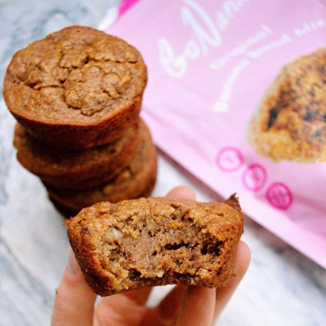 GoNanas Original Oat Flour Banana Bread Mix, Suitable for Plant Based Vegan Diets, Gluten Free Dairy Free Snacks, Healthy Snacks For Adults, Muffin Mix, Nut Free, Cupcakes Dessert, NON-GMO, 3pk