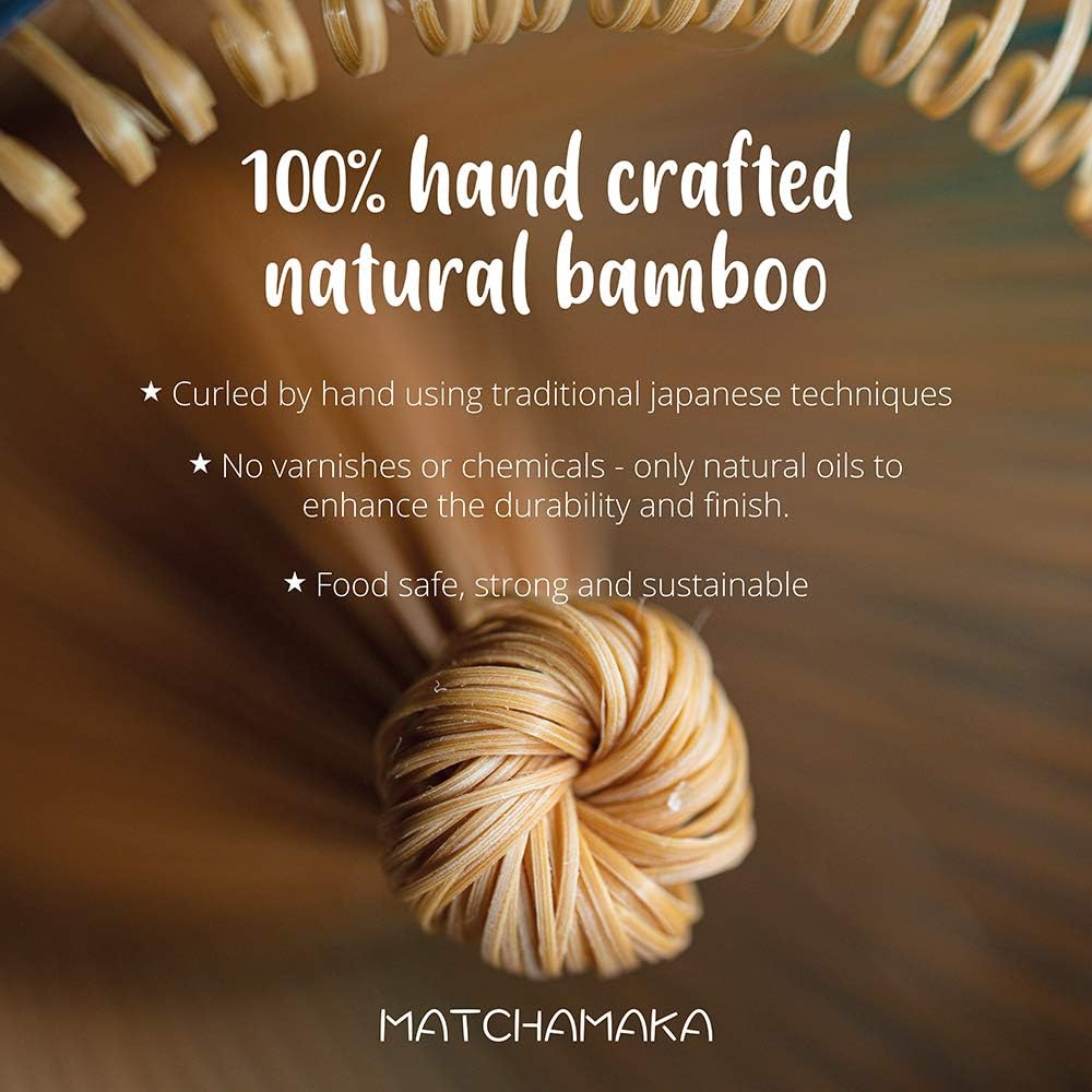 Whisk - Natural Bamboo - MATCHAMAKA 80 Prong Chasen - Traditional Japanese Bamboo Matcha Whisk - Matcha Ceremonial Powder whisk- The Perfect Matcha Green Tea Ceremony Whisk