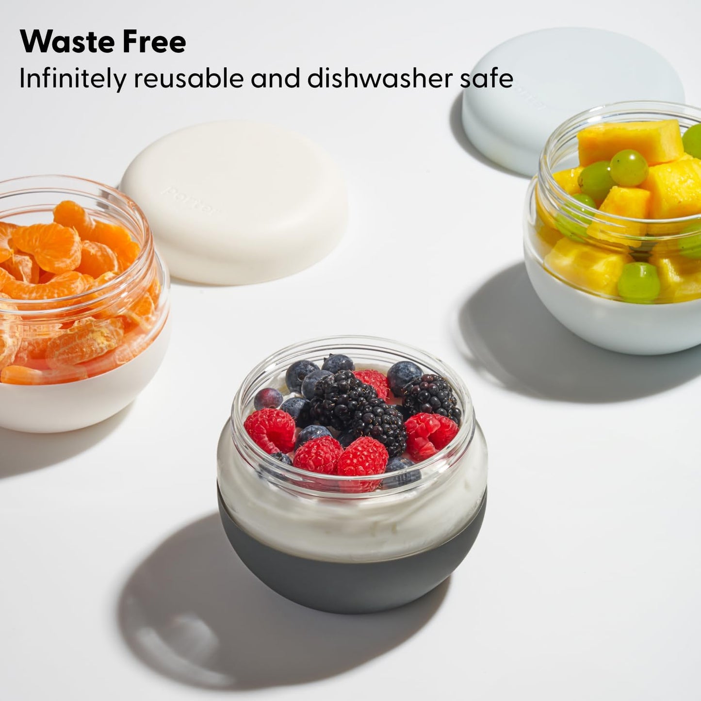 W&P Porter Seal Tight Lunch Bowl Container w/ Lid | Cream 16 Ounces | Leak & Spill Proof, Soup & Stew Food Storage, Meal Prep, Airtight, Microwave and Dishwasher Safe, BPA-Free Glass