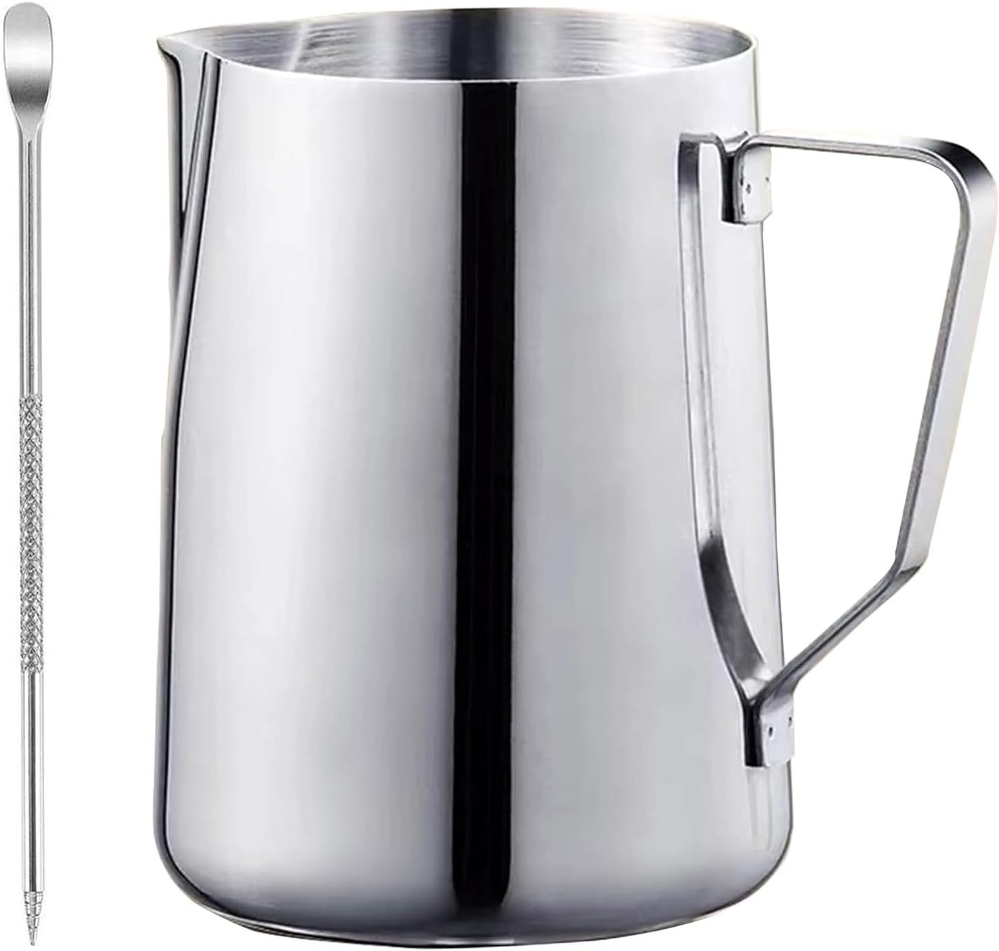 Milk Frothing Pitcher 50oz, Espresso Steaming Pitchers 50 Oz, Espresso Machine Accessories, Milk Frother cup 1500ml, Coffee Cappuccino Latte Art, Stainless Steel Jug with Dsecorating Art Pen