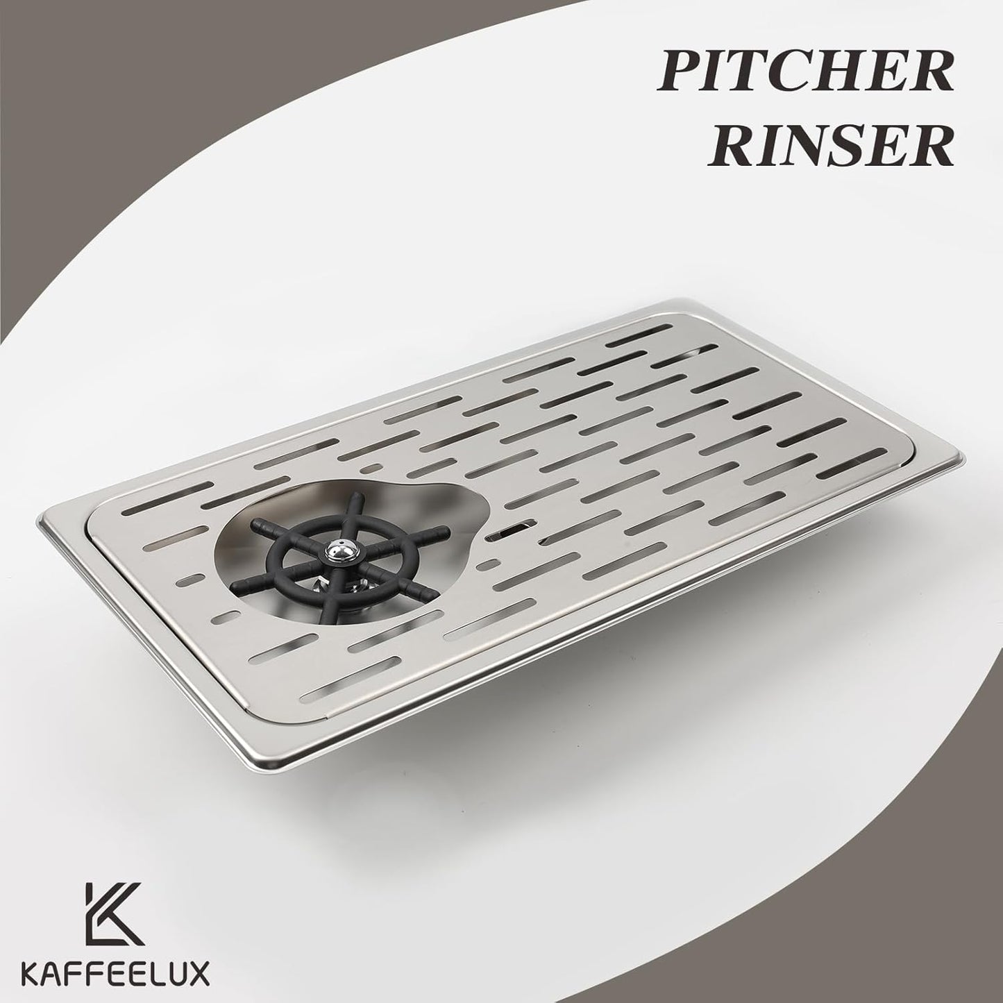 Pitcher Washer, Espresso Washer and Spray, Pitcher Rinser ，Drainage and Drip Tray, 304 Stainless Steel Bar Glass Washer Sink, Suitable for Home Kitchen, Hotel, Coffee Shop, Restaurant (Silver)