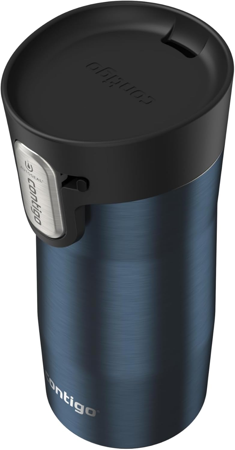 Contigo AUTOSEAL West Loop Vacuum-Insulated Stainless Steel Travel Mug with Easy-Clean Lid 12 oz Blueberry