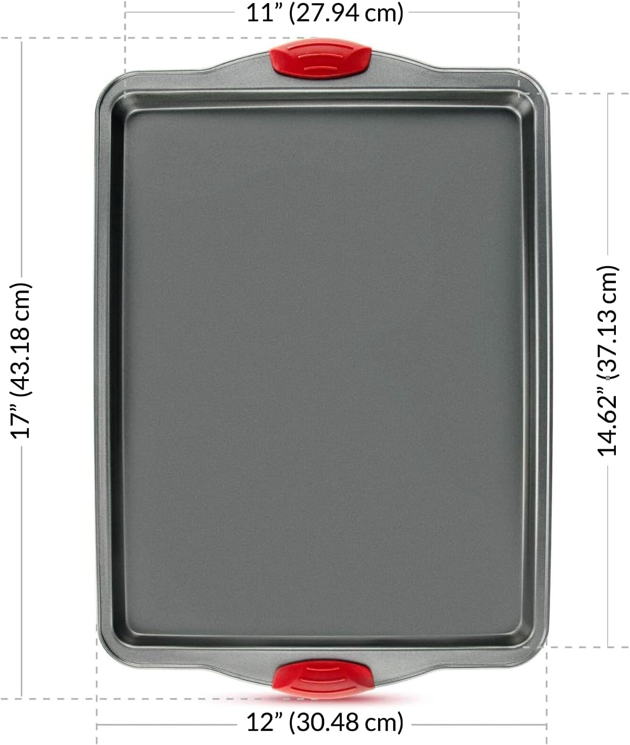 Premium Nonstick Baking Sheet Pans – Set of 3, Heavy-Gauge Carbon Steel, Warp, Dent, and Rust-Resistant – Gourmet Rimmed Half Cookie Sheet Trays, Non-Toxic for Exceptional Baking Performance