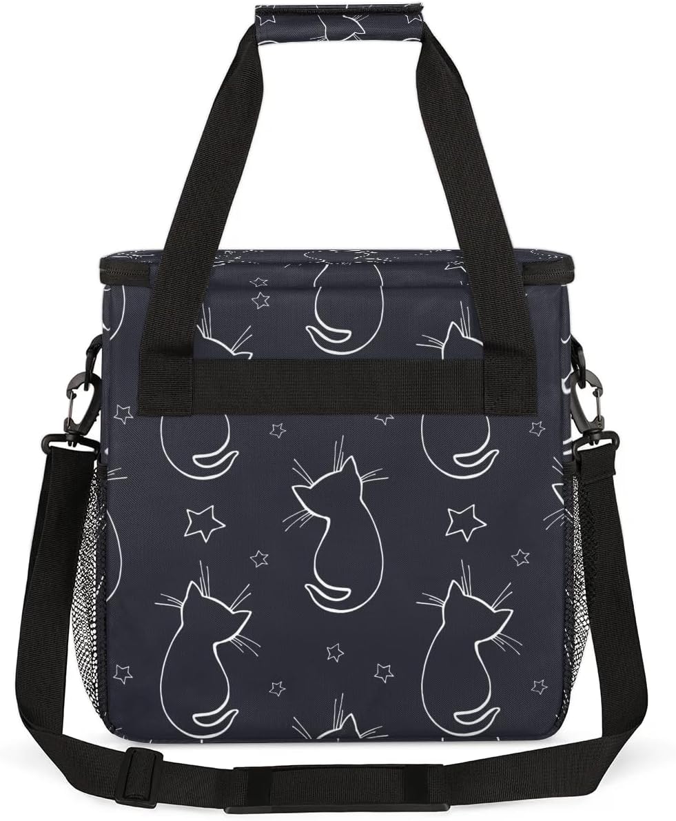 cat animal cartoon Coffee Maker Carring Bag Travel Carrying Storage Tote Bag Compatible with Keurig K-Mini or K-Mini Plus Portable Single Serve Coffee Brewer Case with Pockets for K-cup Pods