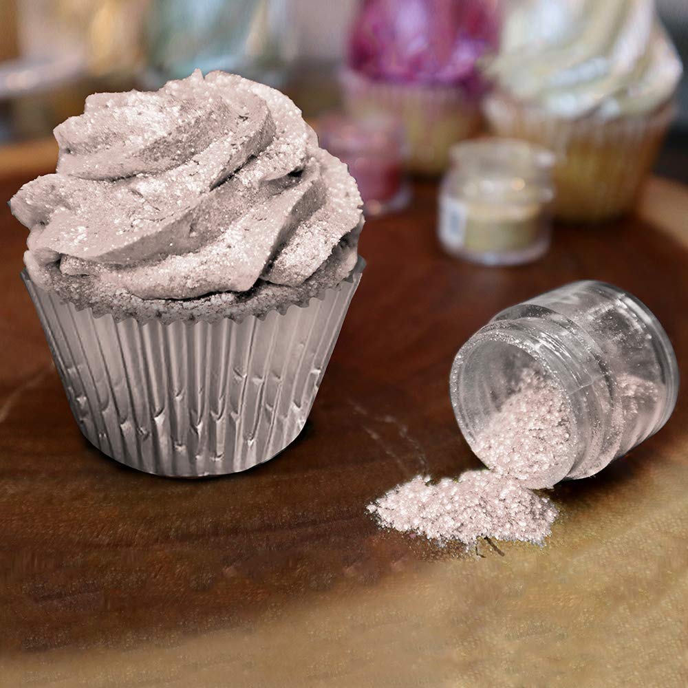 BAKELL Soft Rose Gold Edible Glitter, 25 Grams | TINKER DUST Edible Glitter | KOSHER Certified | 100% Edible Glitter | Cakes, Cupcakes, Cake Pops, Drinks, Dessert Vegan Glitter & Dusts (25g, Soft Rose Gold)