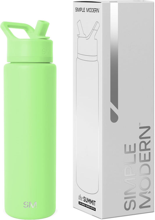 Simple Modern Summit Water Bottle with Straw Lid | Vacuum Insulated Stainless Steel | Leak Proof BPA-Free Cup for Travel, School, Sports | 30oz, Baja