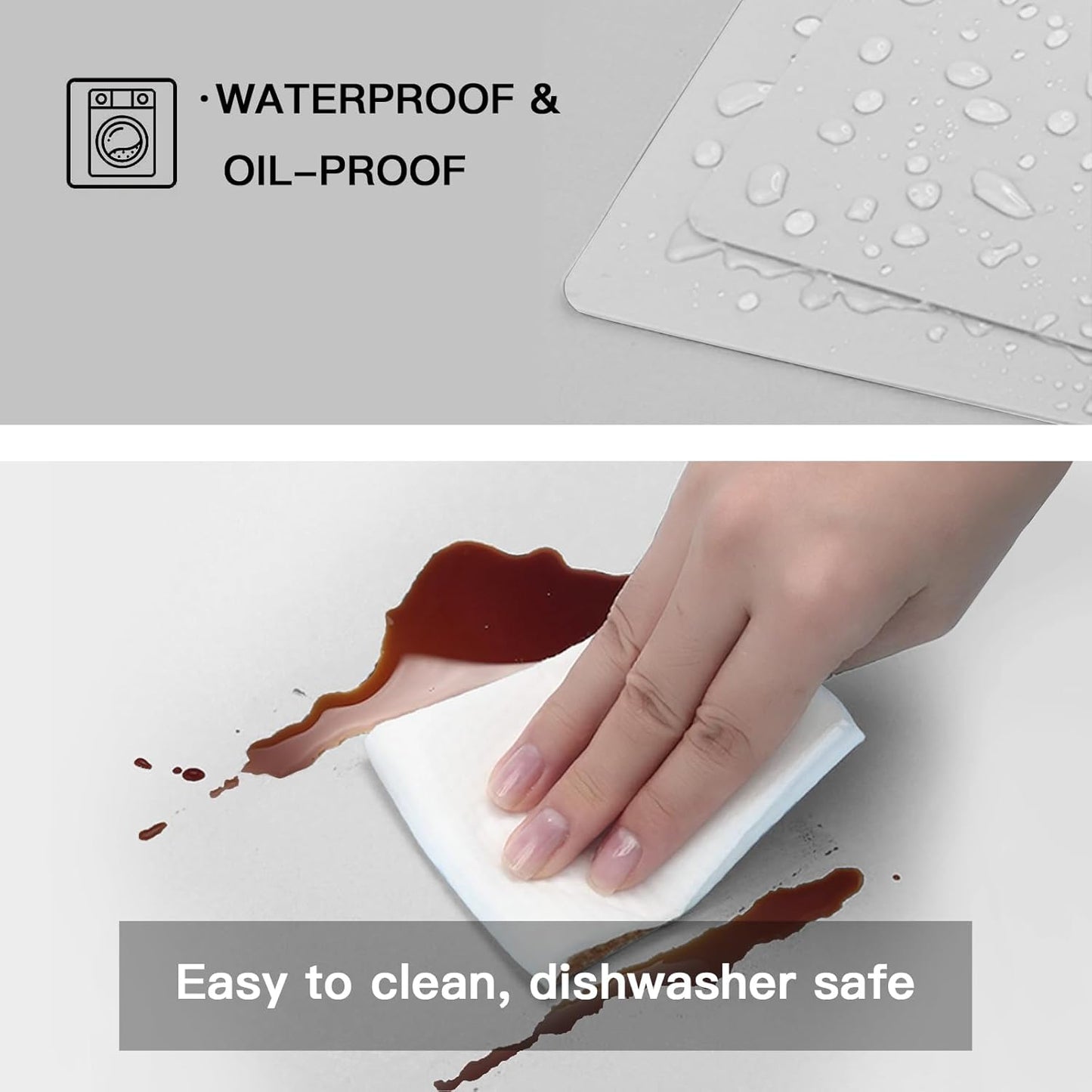 Silicone Mats for Kitchen Counter, 47.3"x23.6"x0.08" Largest Heat Resistant Mat Kitchen Island Waterproof 2MM Thick Countertop Protector Mat Nons-slip Extra Large Counter Mat (Beige Gray)