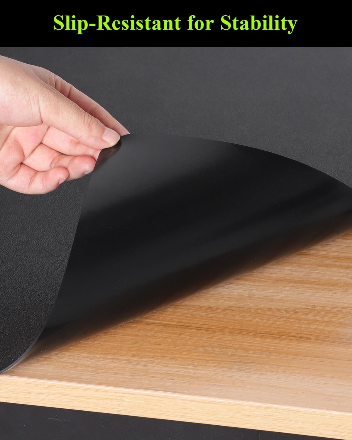 Black Plastic Table Cover Protector, 36" x 72" Waterproof Easy Flat PVC Desk Pad Mat, 1.5mm Thick Rectangle Vinyl Table Top Protector for Dining Room Table, Office, Dresser