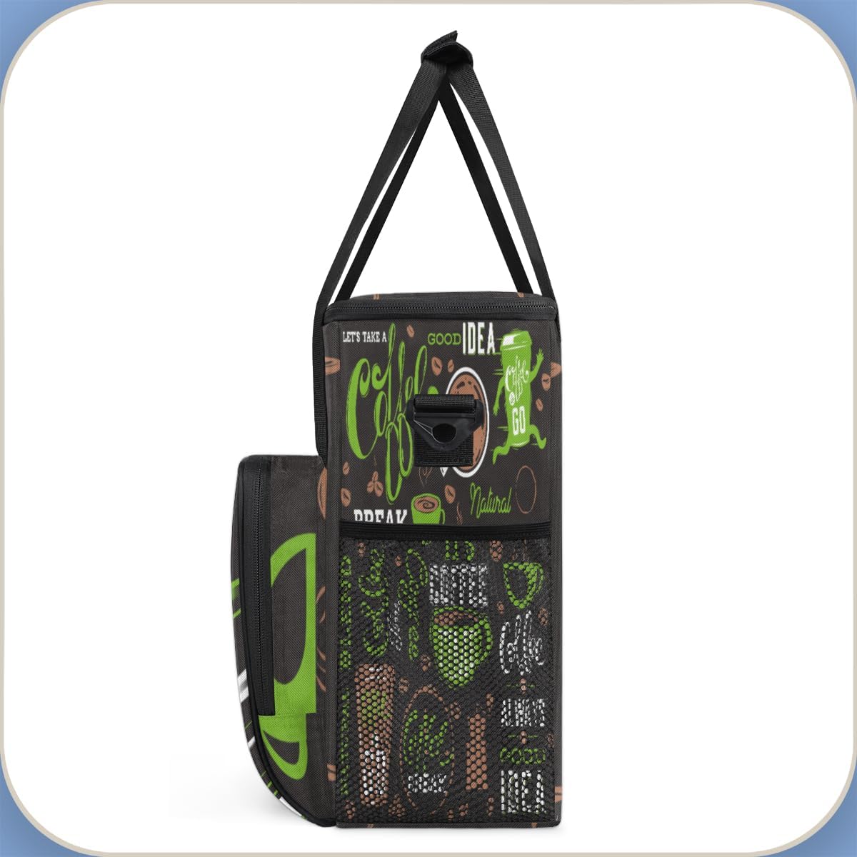 Green Coffee Cafe Maker Carrying Bag Travel Case Compatible with Keurig K-Mini or K-Mini Plus Portable Single Serve Coffee Brewer Case with Pockets for K-cup Pods