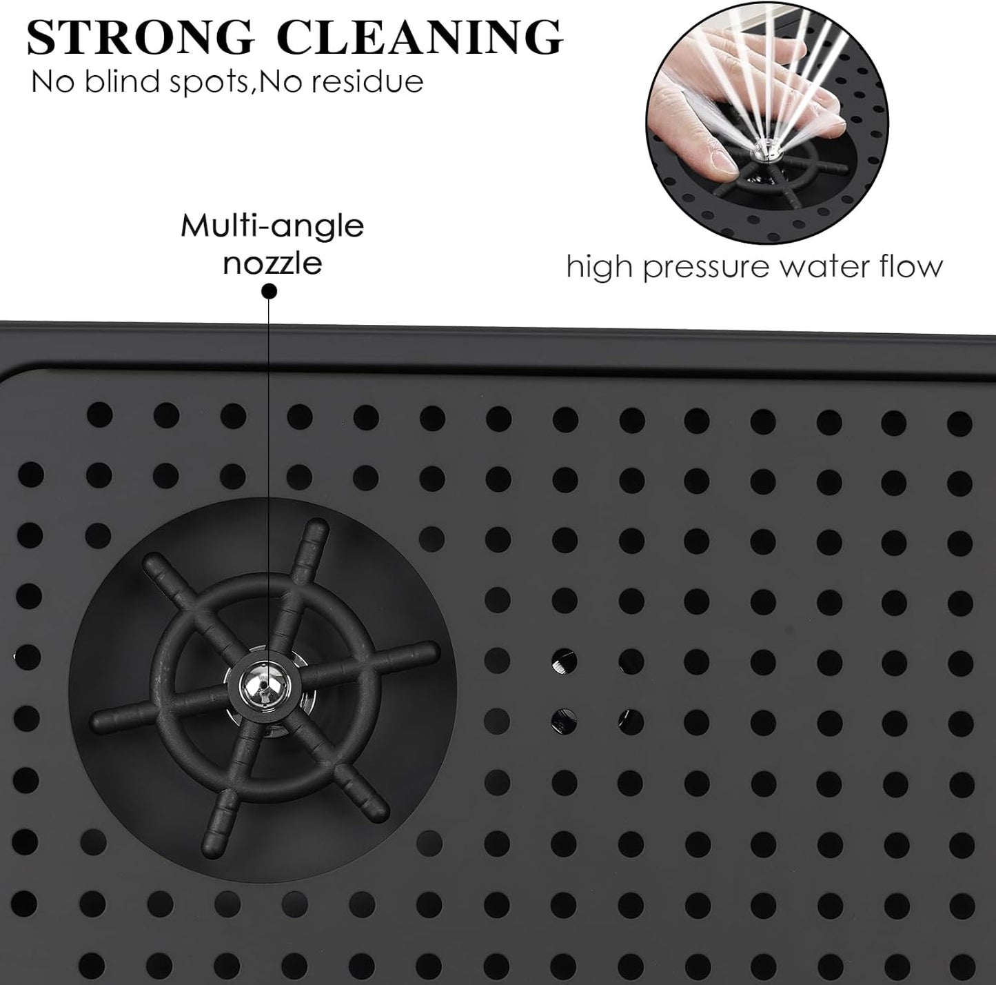 Pitcher Washer, Espresso Washer, Drainage and Drip Tray Stainless Steel Bar Glass Washer is The Sink, and The Cup Spray Washer is The Home Kitchen Hotel Cafe Restaurant (KF27-Black)