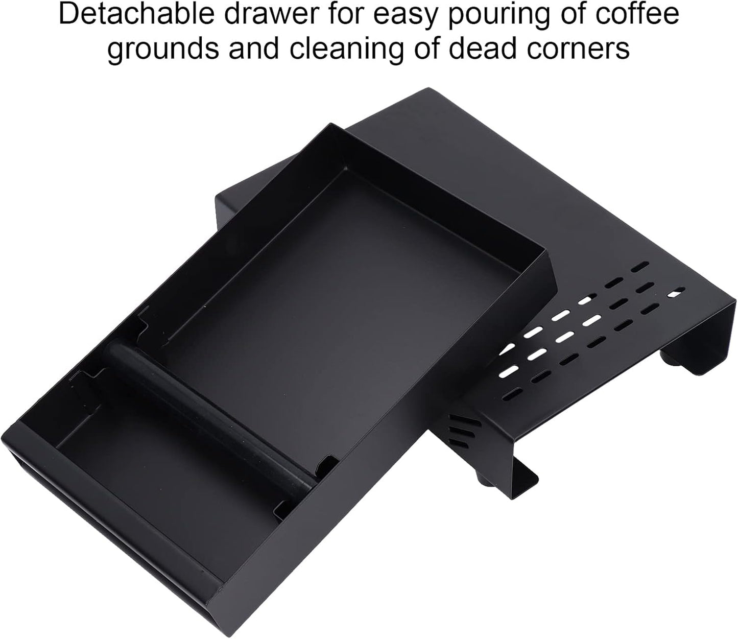 Hapivida Coffee Ground Container, Durable Stainless Steel Drawer Knock Box with Non-Slip Base, Removable Grounds Container for Espresso Station, Home, Café, Office Use