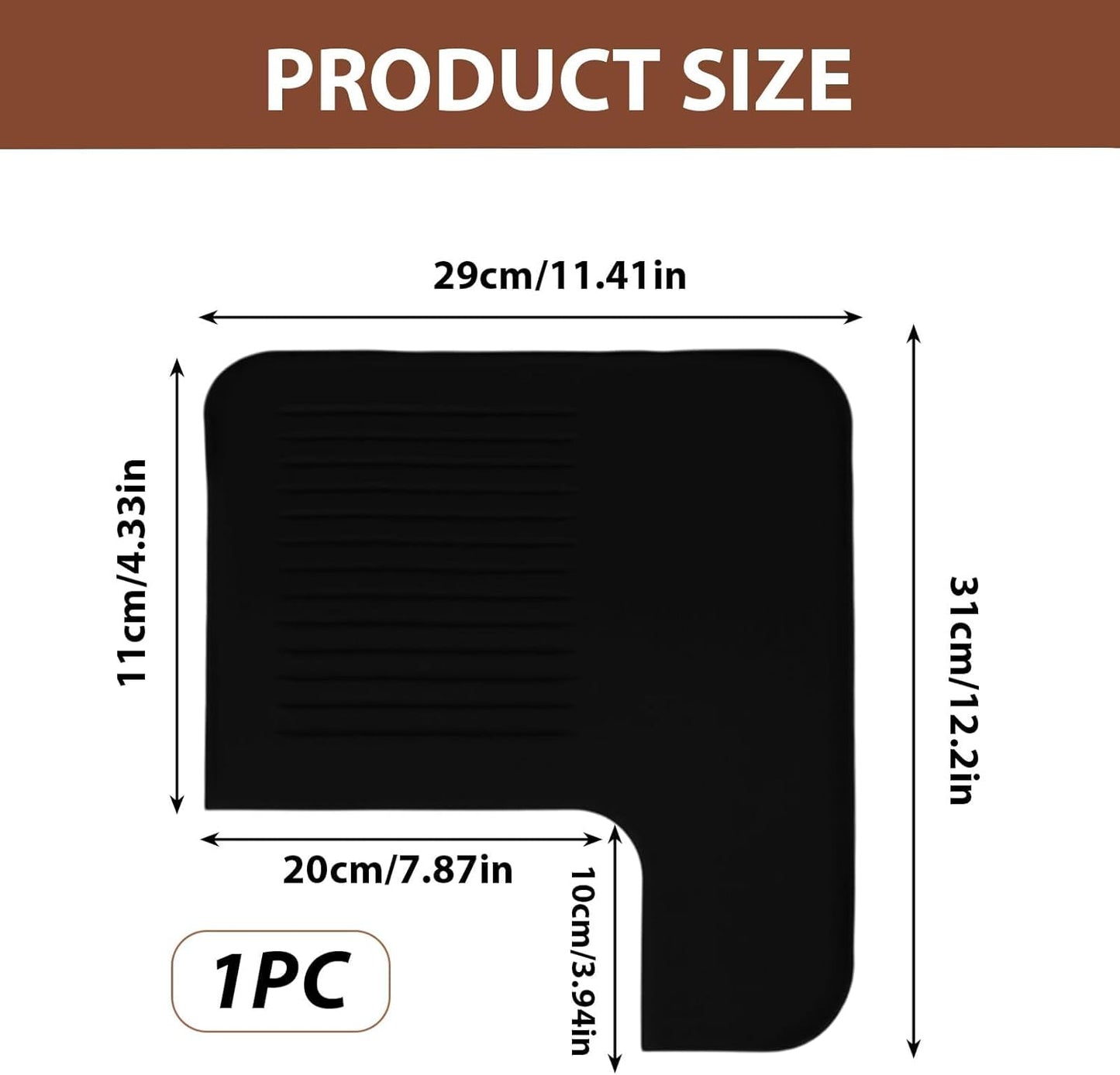 Top Mat for Ninja Luxe Espresso Coffee Machine ES601, Silicone Waterproof Non-Slip Coffee Mat Surface Protector Pad Espresso Machine Accessories
