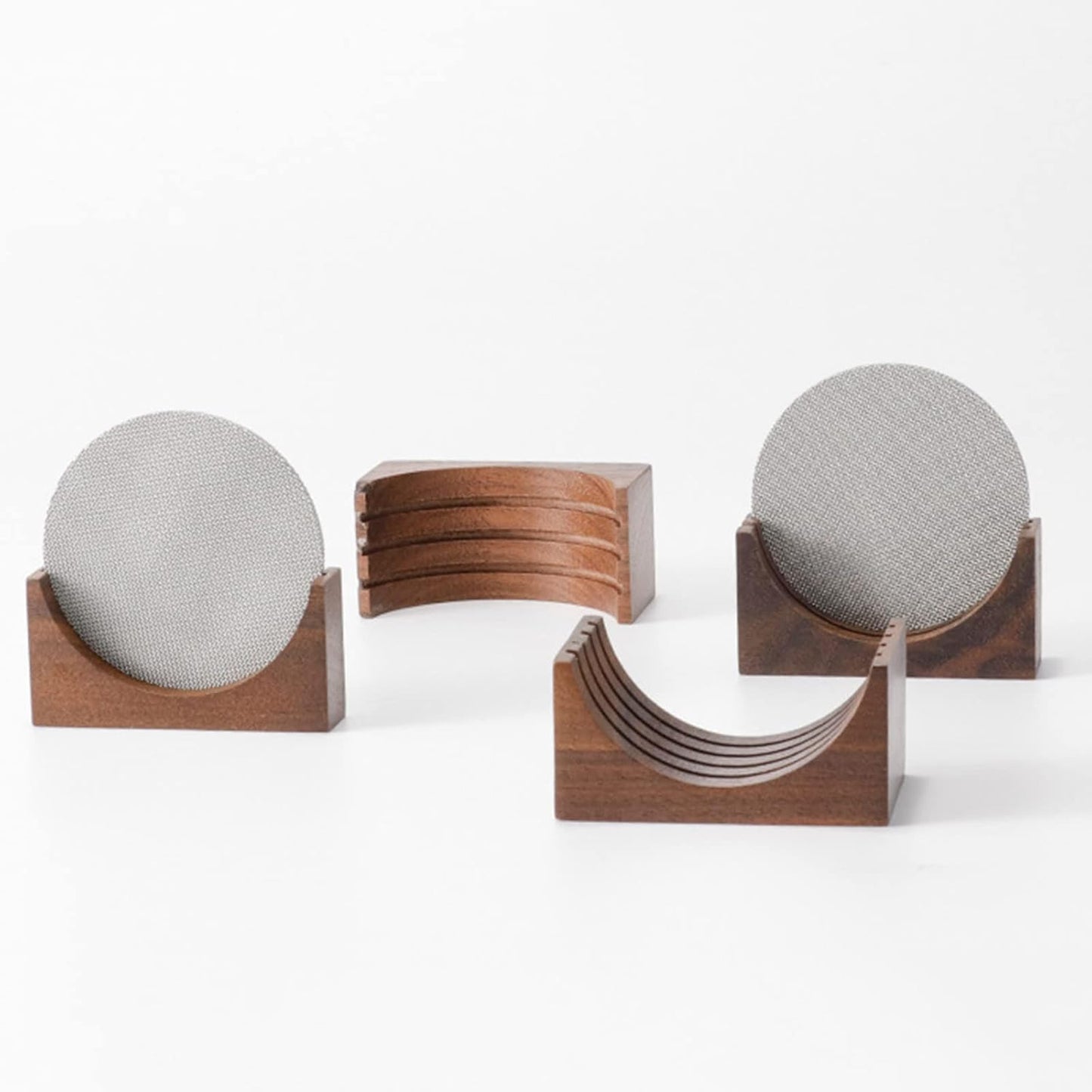 Espresso-Puck Screen Walnut-Stand Coffee Reusable Filter For Espresso-Portafilter Holder Wooden-Stand For 51/53/58mm Coffee Portafilter Stand