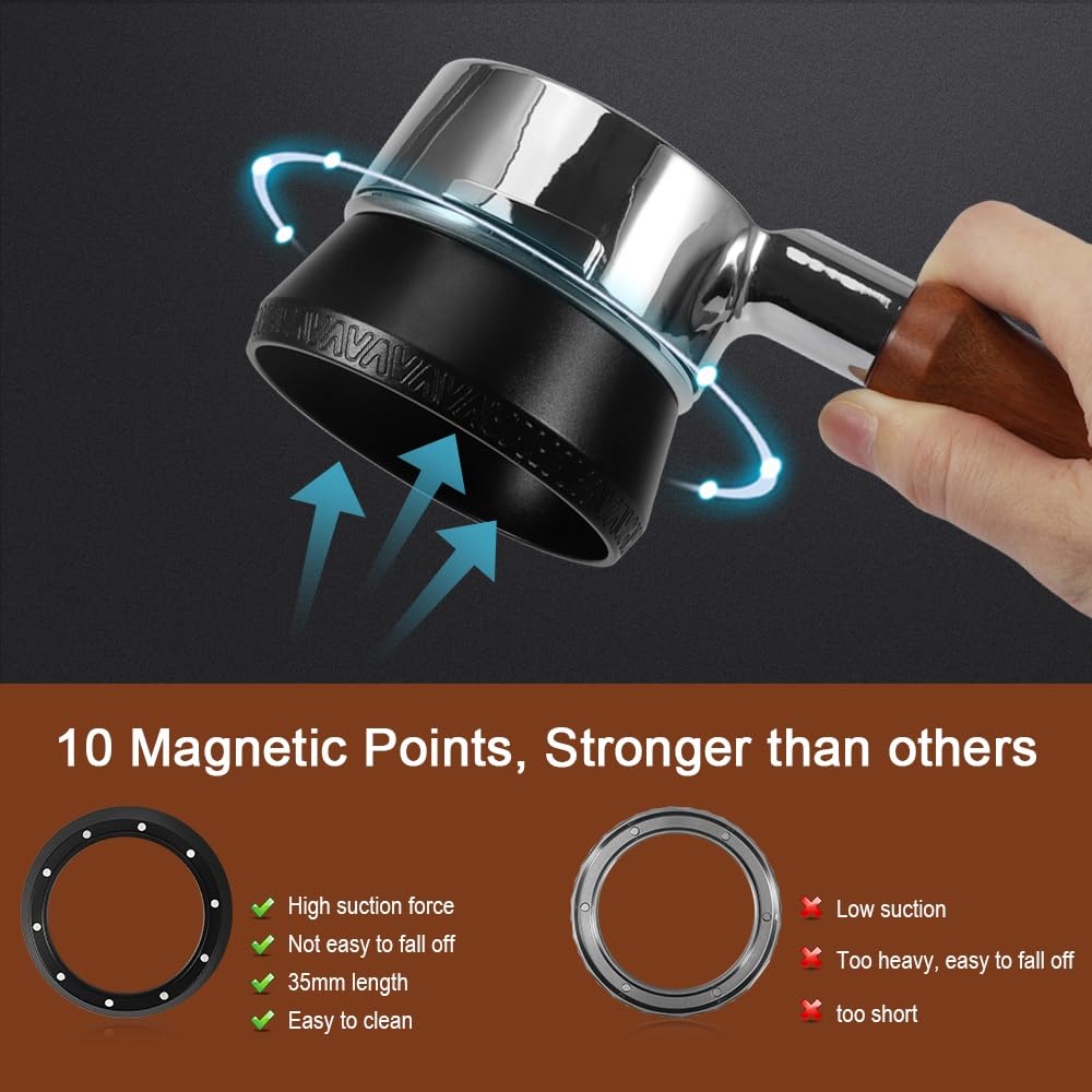 Magnetic Dosing Funnel, 51mm Espresso Dosing Funnel Aluminous Alloy Compatible with Breville 51mm Bottomless Portafilter