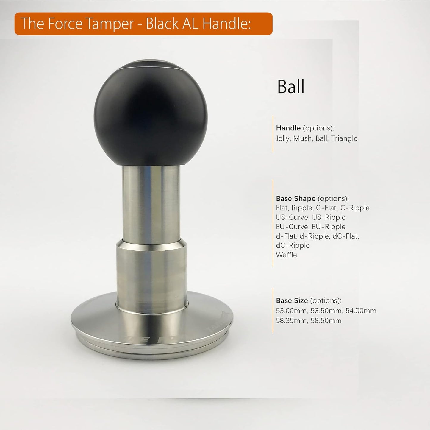The Force Tamper Automatic Impact Coffee Tamper Adjustable Const Pressure and Autoleveling Duo-Distribute Set New (Ball, 58.50mm)