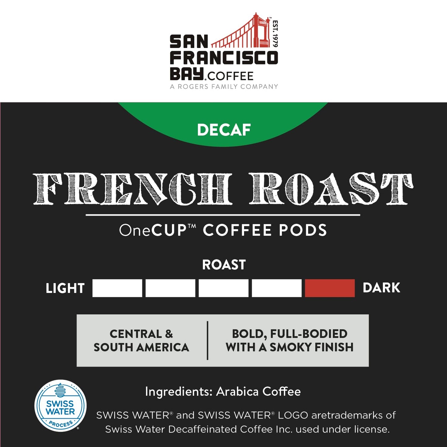 San Francisco Bay Compostable Coffee Pods - DECAF French Roast (80 Ct) K Cup Compatible including Keurig 2.0, Dark Roast, Swiss Water Processed