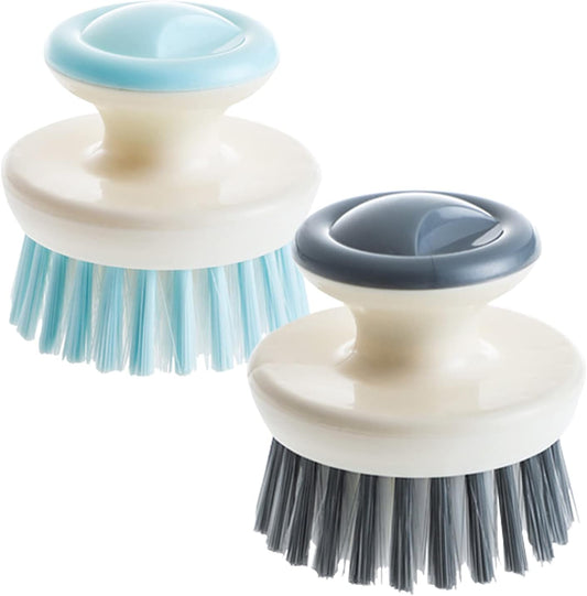 Dish Scrub Brush,Ergonomic Grip Palm Brush,Kitchen Scrub Brushes for Cleaning, Dish Scrubber with Stiff Bristles for Sink, Pots, Pans£¨2 Pack£©