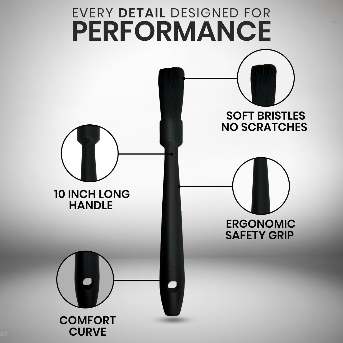 Rattleware 10" Black Espresso Machine Grinder Brush - Ideal For Home, Cafe, Restaurant, or Hotel - Long Durable Handle Coffee Grinder Cleaning Brush Trusted By Baristas