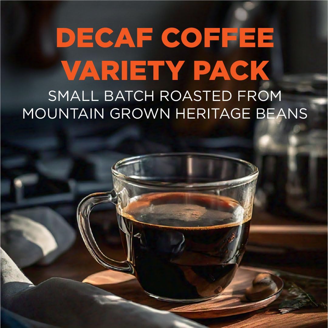 Maud's Decaf Coffee Pods Variety Pack, 80 ct, 9 Assorted Roasts & Flavors, Decaffeinated Medium Roast Coffee in Recyclable Single Serve Pods - 100% Arabica Coffee, Compatible with Keurig K Cups Maker