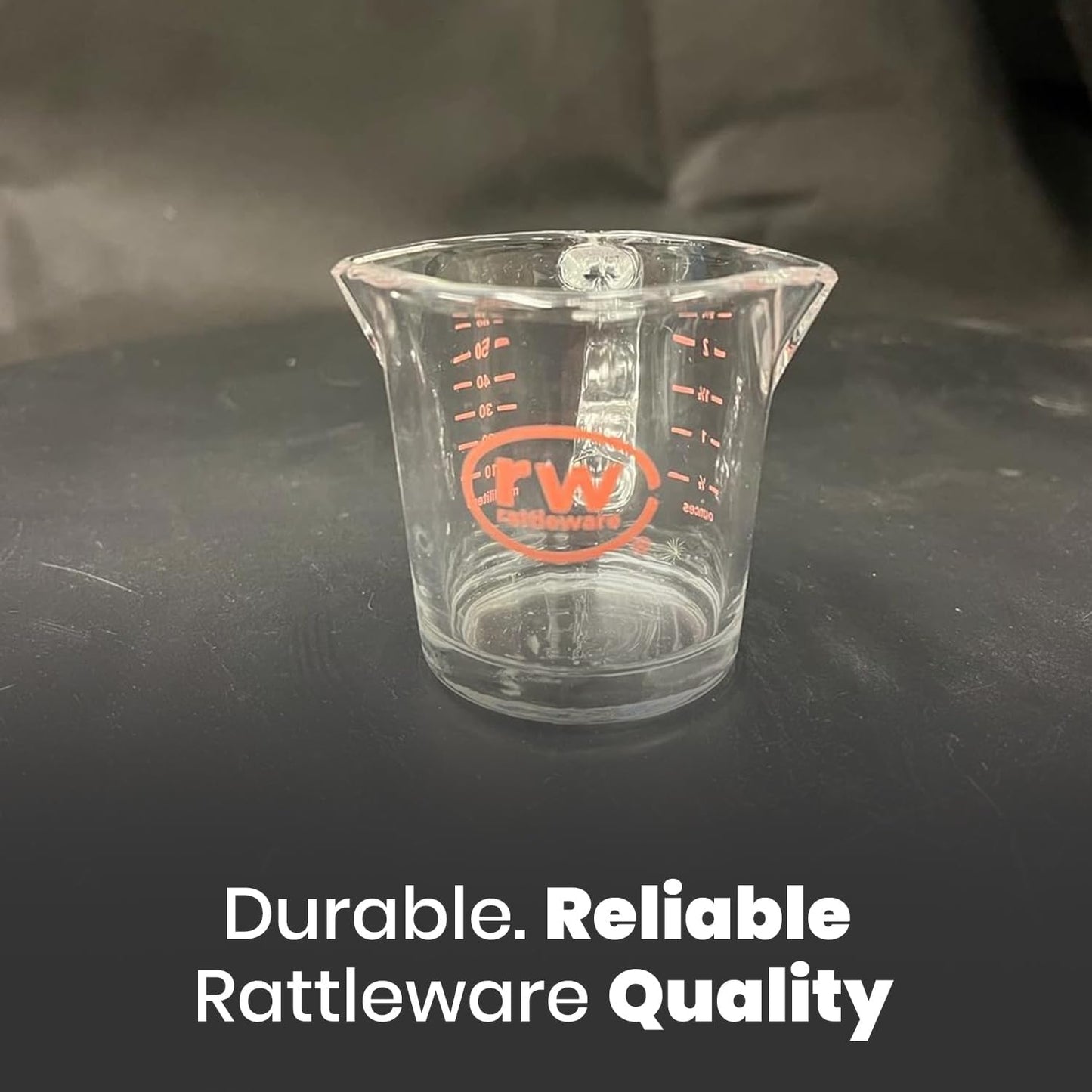 Rattleware 3 oz Espresso Shot Glass Pitcher with Handle & Pink Volume Marking - Genuine Barista Measuring Cup with ML & OZ Graduations - Durable Swift Espresso for Pouring Shots & Coffee