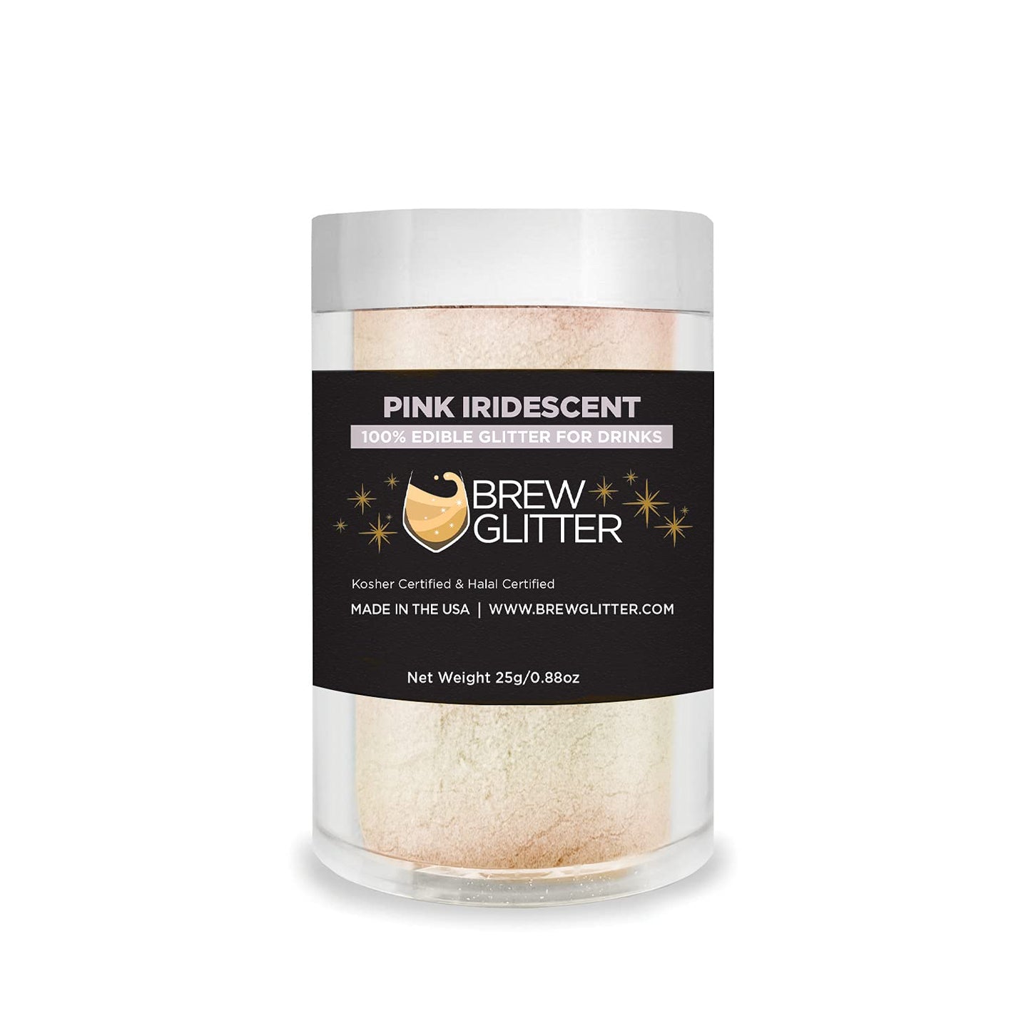 Pink Iridescent Brew Glitter Edible Glitter for Drinks, Cocktails, Beer, Garnish Glitter & Beverages | 100% Edible & Food Grade | Vegan, Gluten, Nut Free (25g, Pink Iridescent)