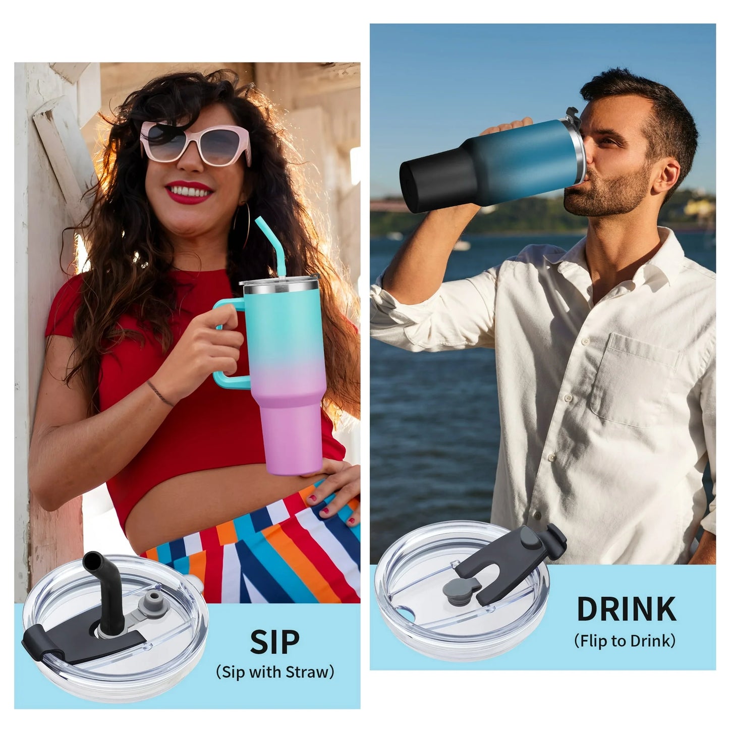 40 Oz Tumbler with Handle and Straw,Stainless Steel Insulated Cup,100% Leak-Proof Travel Coffee Mug for Hot and Cold Beverage,Water Bottle for Office Gym Car Metal Cup