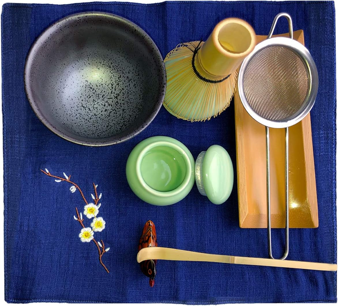 Traditional Japanese Matcha Tea Set, Matcha Whisk, Traditional Scoop, Matcha Bow