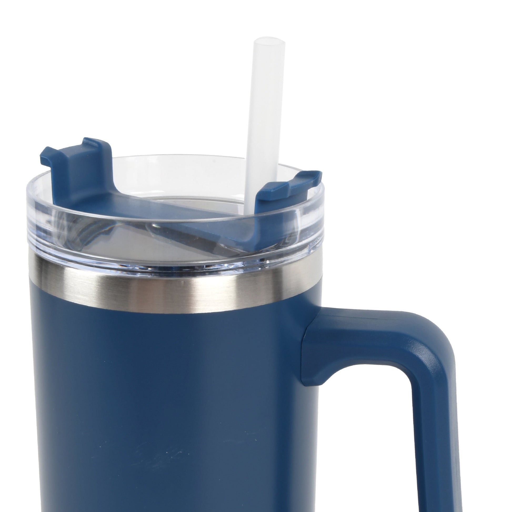 30 Oz Tumbler Mug with Lid and Straw, Reusable Insulated Stainless Steel Tumbler for Iced & Hot Beverages, Blue