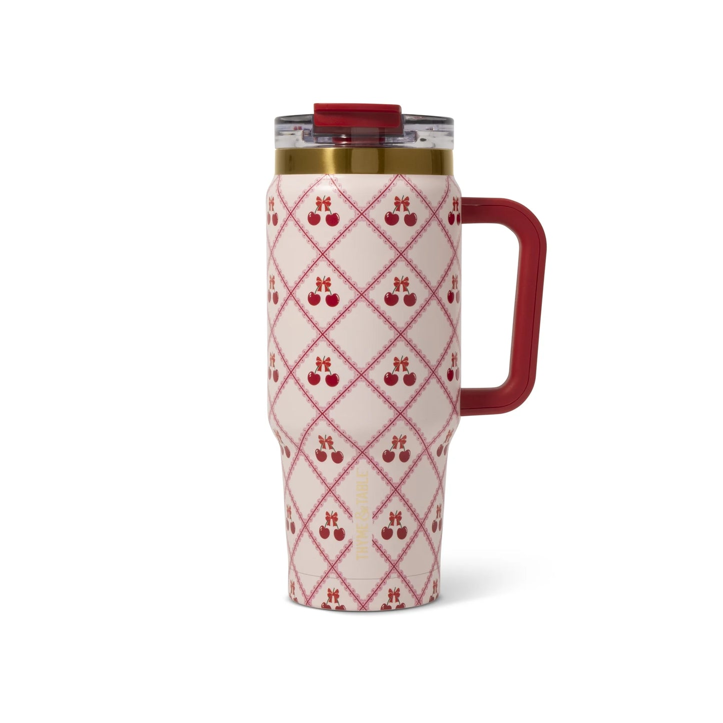 32Oz Stainless Steel Luna Tumbler with Handle and Dual Straw Lid, Lace