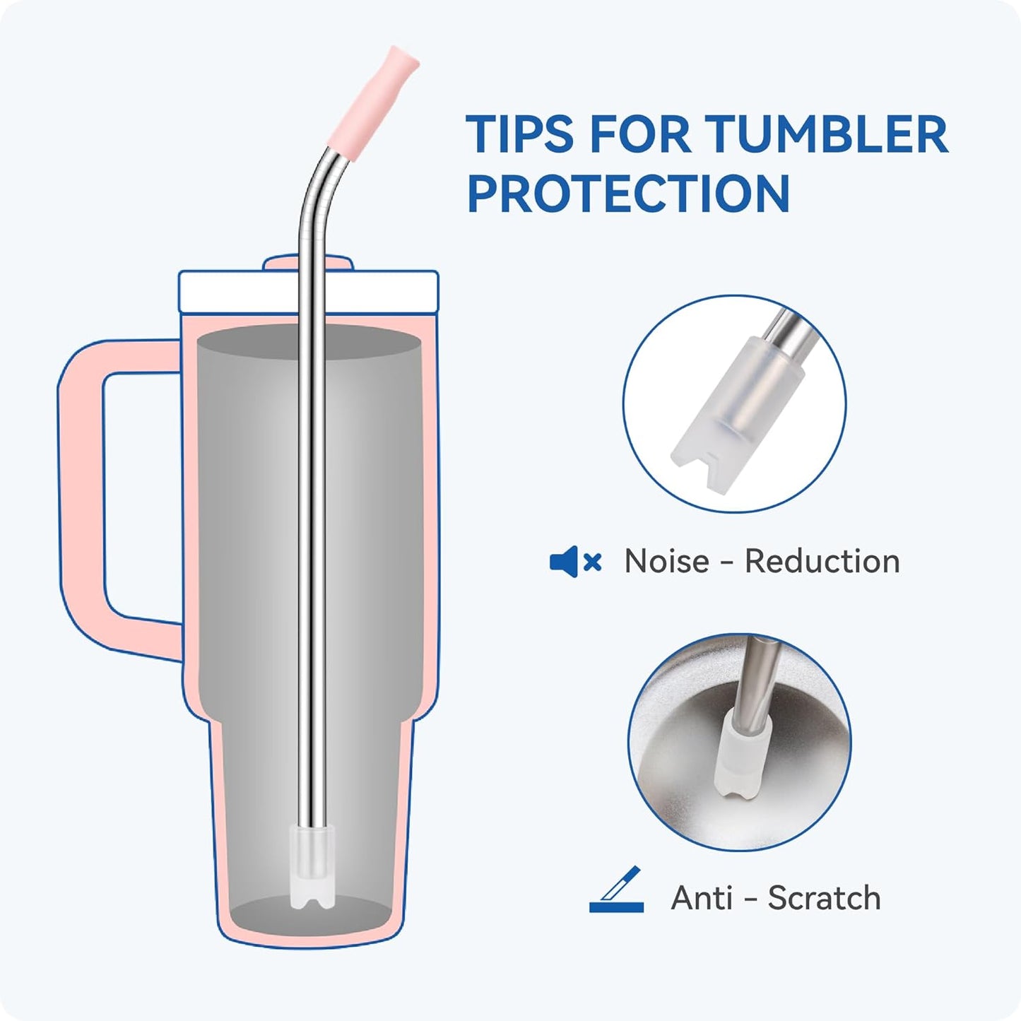 Reusable Stainless Steel Straws with Silicone Tip for Stanley 30oz, Metal Drinking Straws for 30oz Tumbler,3 Bent Tubes & 6 Tips& 1 Cleanr Brush (Dried Pine)