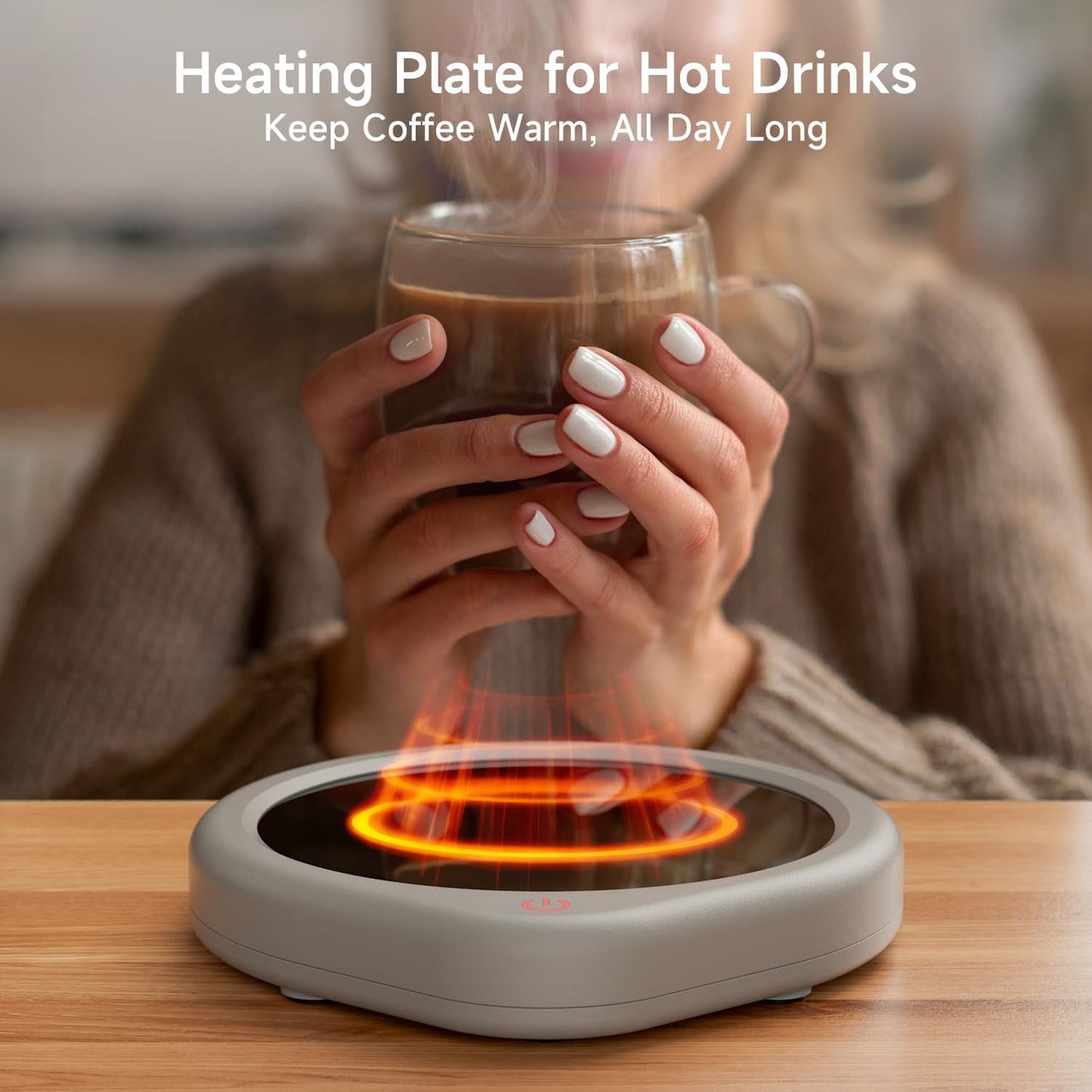 Coffee Mug Warmer, Cup Warmer for Desk with Auto Shut Off, Electric Beverage Tea Water Milk Warmer with Smart Temperature Settings, Heating Plate Candle Wax Warmer