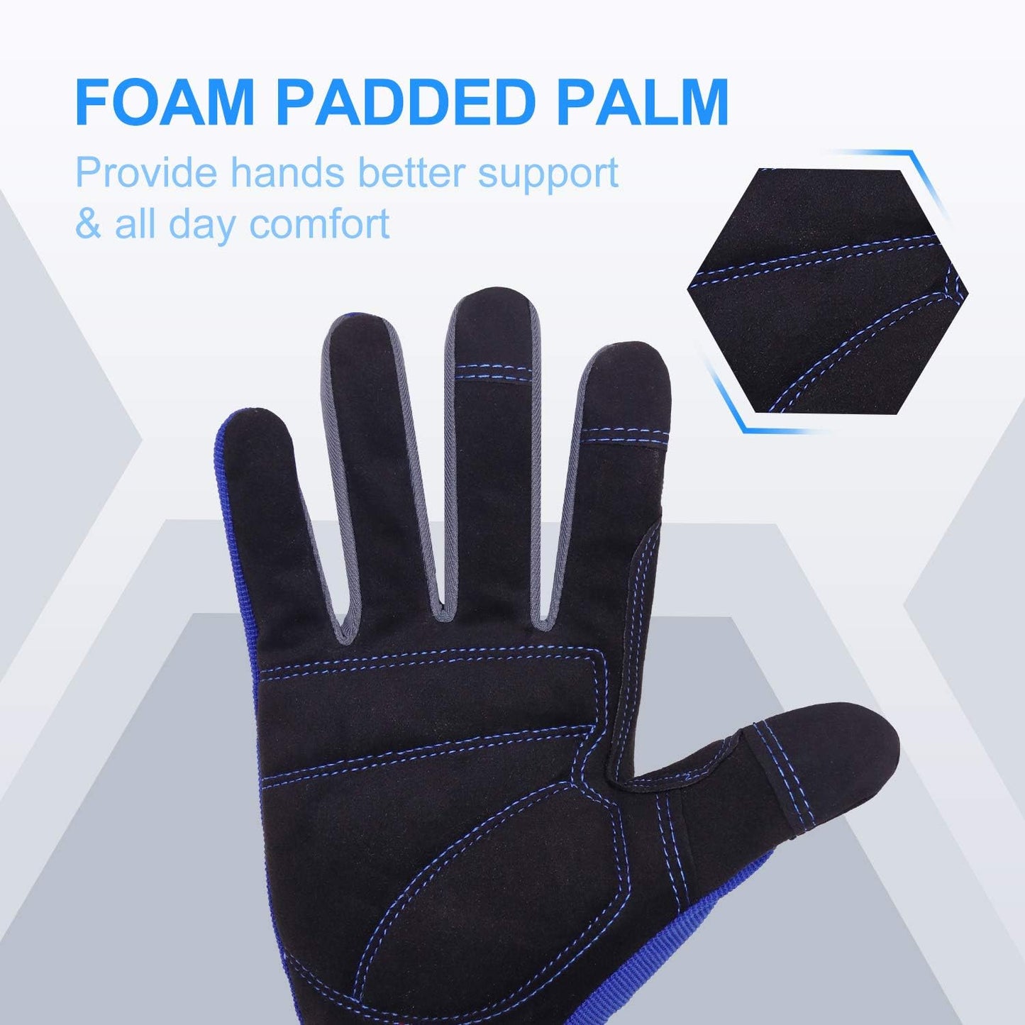 HANDLANDY Work Gloves for Men & Women, Utility Mechanic Working Gloves Touch Screen, Flexible Yard Work Gloves