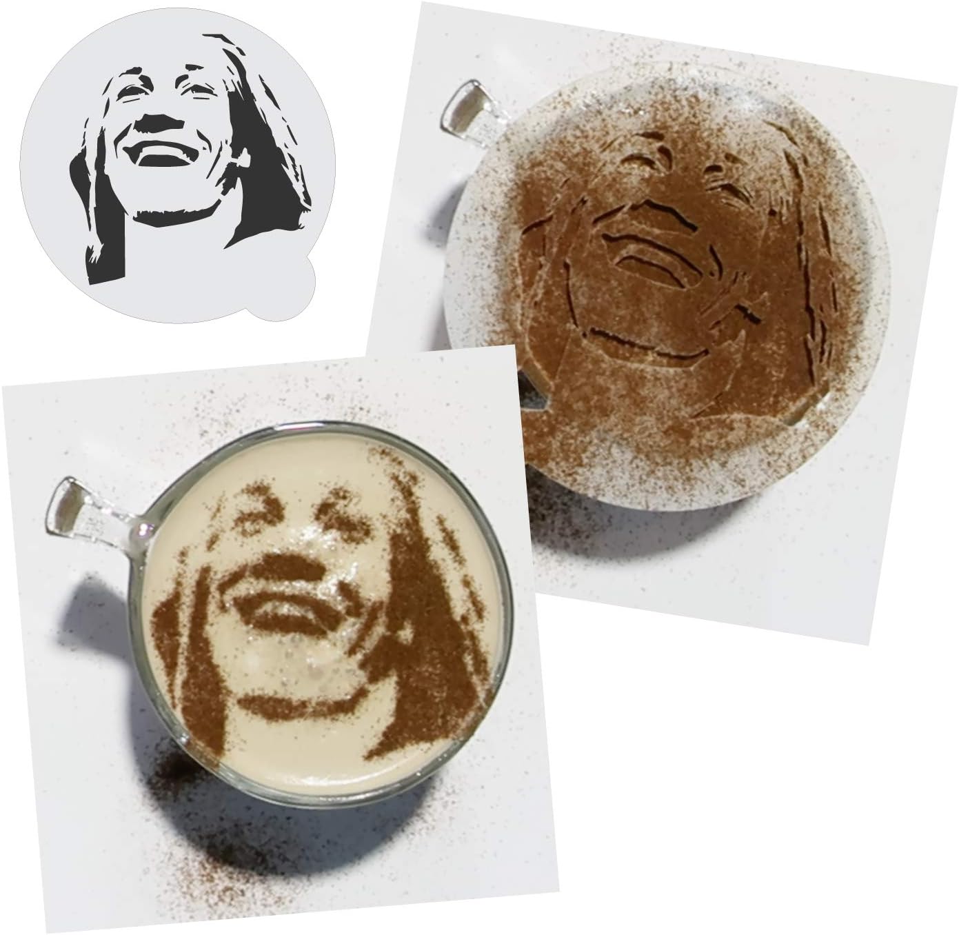 Stencil Stop Custom Coffee Stencil - Customizable for Business Logos, Faces, Images - 14 Mil Mylar Plastic (3.5 x 3.5 inches - 5 Pack)