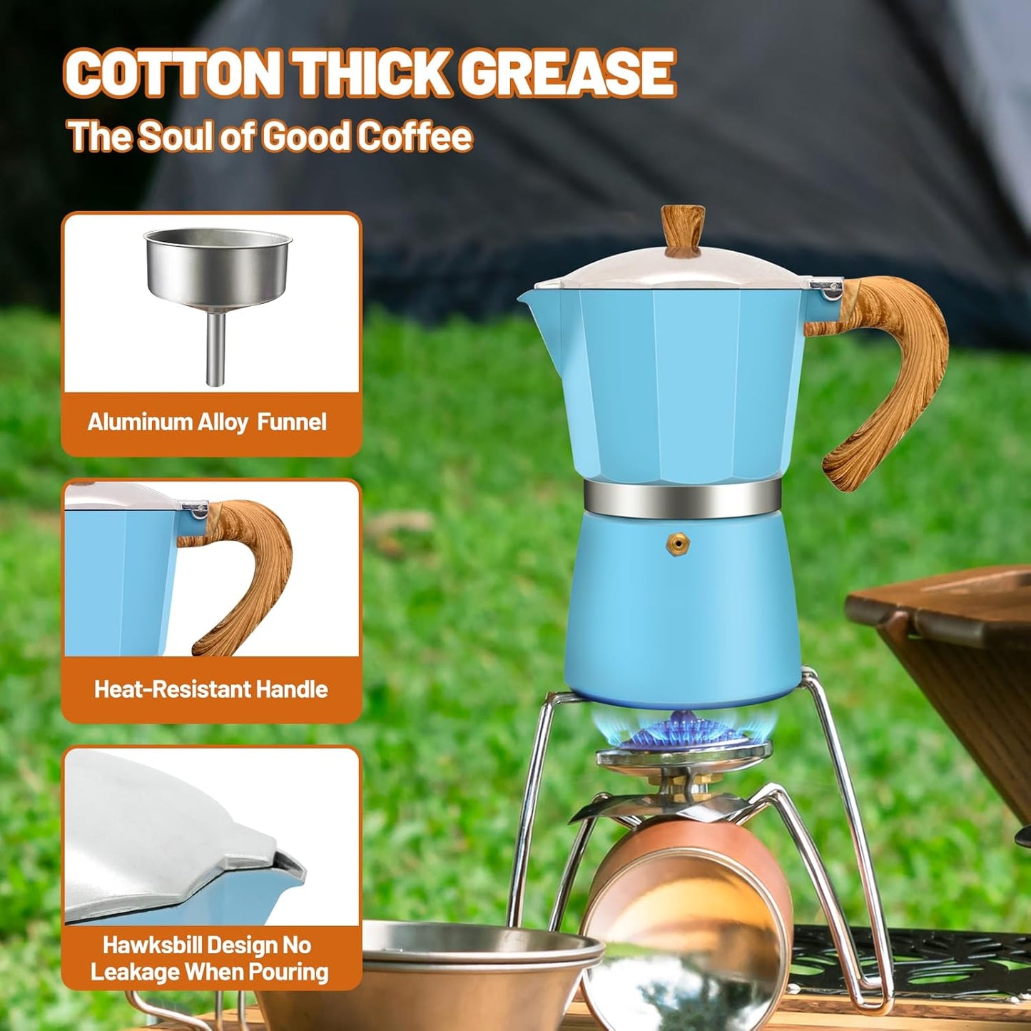 12 Cup Aluminum Espresso Stovetop Moka Pot Express Coffee Maker Percolator Italian Classic Mocha Coffee Machine for Italian and Cuban Cafe Brewing for Home & Camping 600ml 20oz