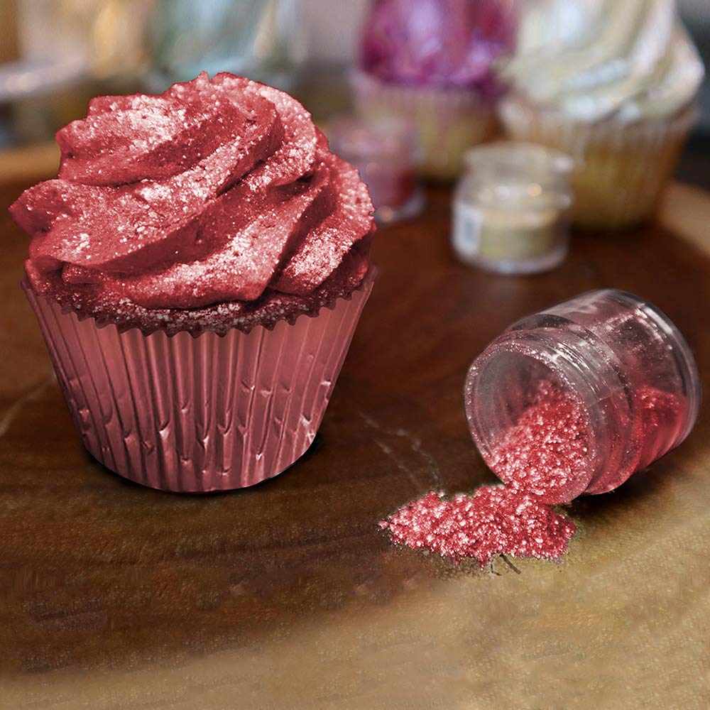 BAKELL Burgundy Red Edible Glitter, 45 Grams | TINKER DUST Edible Glitter | KOSHER Certified | 100% Edible Glitter | Cakes, Cupcakes, Cake Pops, Drinks, Dessert Vegan Glitter & Dusts (45g Shaker, Burgundy Red)