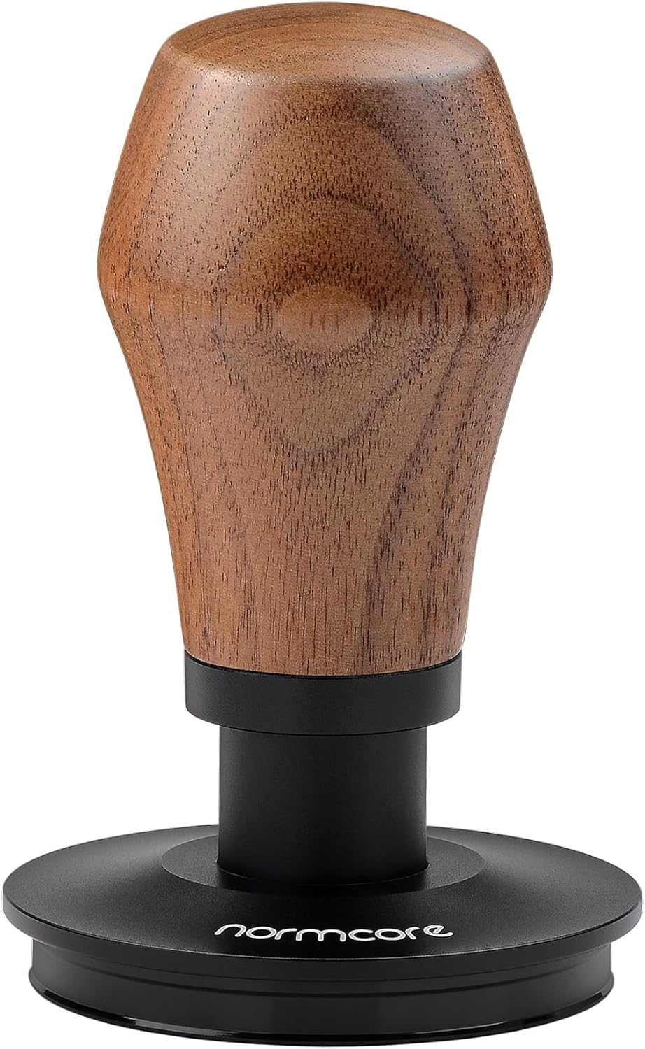 Normcore 58mm Espresso Tamper, Spring Loaded Coffee Tamper 58mm With Titanium PVD Coating Ripple Base, Genuine American Walnut Handle