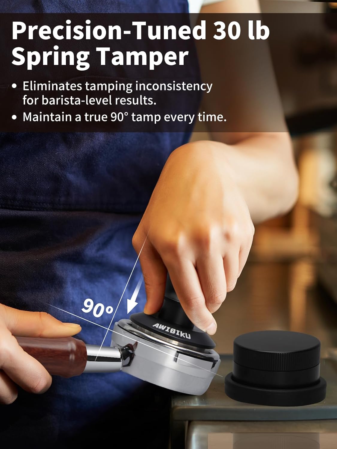 53.3mm Espresso Accessories，53.3mm Espresso Tamper Tools, Spring-Loaded Coffee Tamper, Coffee Distributorr, Puck Screen, Anti Slip Mats Coffee Tamper for 54mm Portafilter