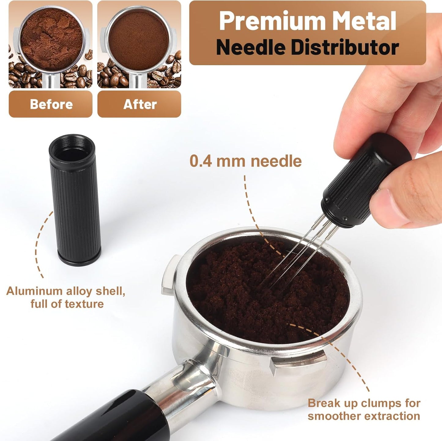 51mm Espresso Tools – Coffee Distributor and Tamper Leveler, WDT Tool, Magnetic Dosing Funnel and Puck Screen with Remover, Espresso Accessories Kit Fits 51mm Portafilters and Espresso Machines