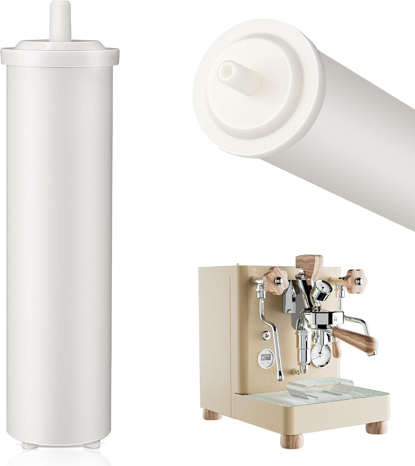 Qualirey Cationic Resin Filter, Compatible with LELIT PLA930M Espresso Machines, 70L Water Softener for Tank, PDCCL05MLT0ZXX1, Removes Calcium & Magnesium, Releases Sodium, Prevents Limescale, White