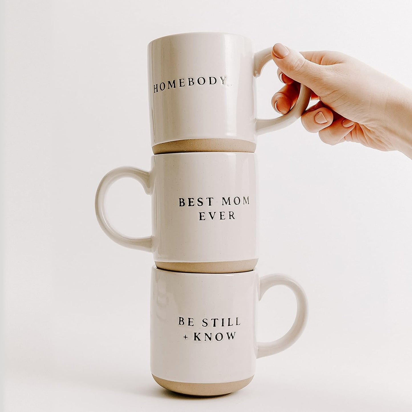 Sweet Water Decor Strong and Courageous Stoneware Coffee Mug | Mom Mug | Novelty Coffee Mugs | Microwave & Dishwasher Safe | 14oz Coffee Cup | Inspirational Gifts