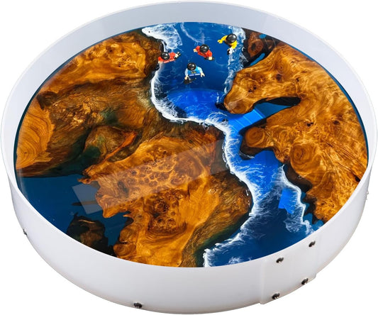 Resin Mold Large Round Deep -Kalinta 14inch Reusable Epoxy Round Molds for Resin Clock, Serving Tray Board, End Table£¬Floral Preservation Bouquet