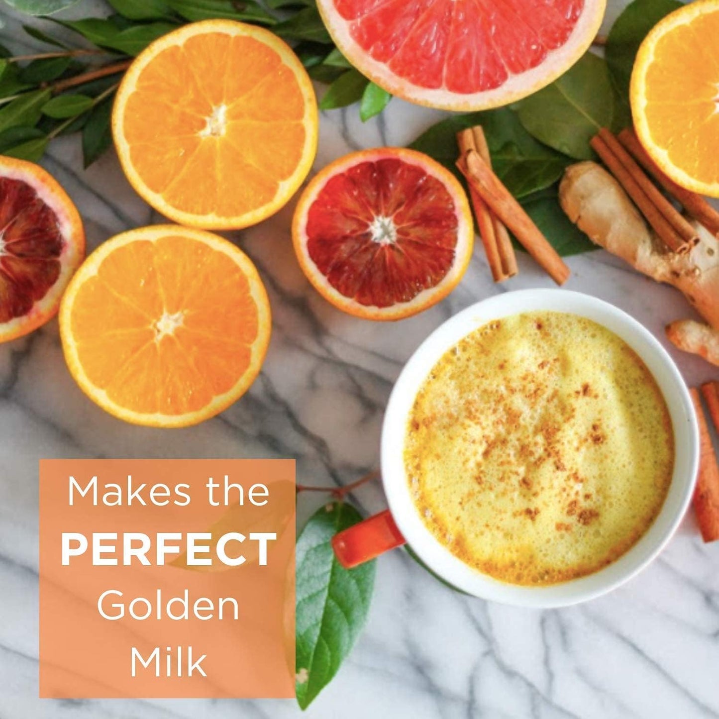 Further Food Best Turmeric Golden Milk Organic Turmeric Powder, Cinnamon, Ginger & Black Pepper Maximum Absorption Joint Health, Gut Health, Sugar-Free, Vegan, Keto (6.35 oz)
