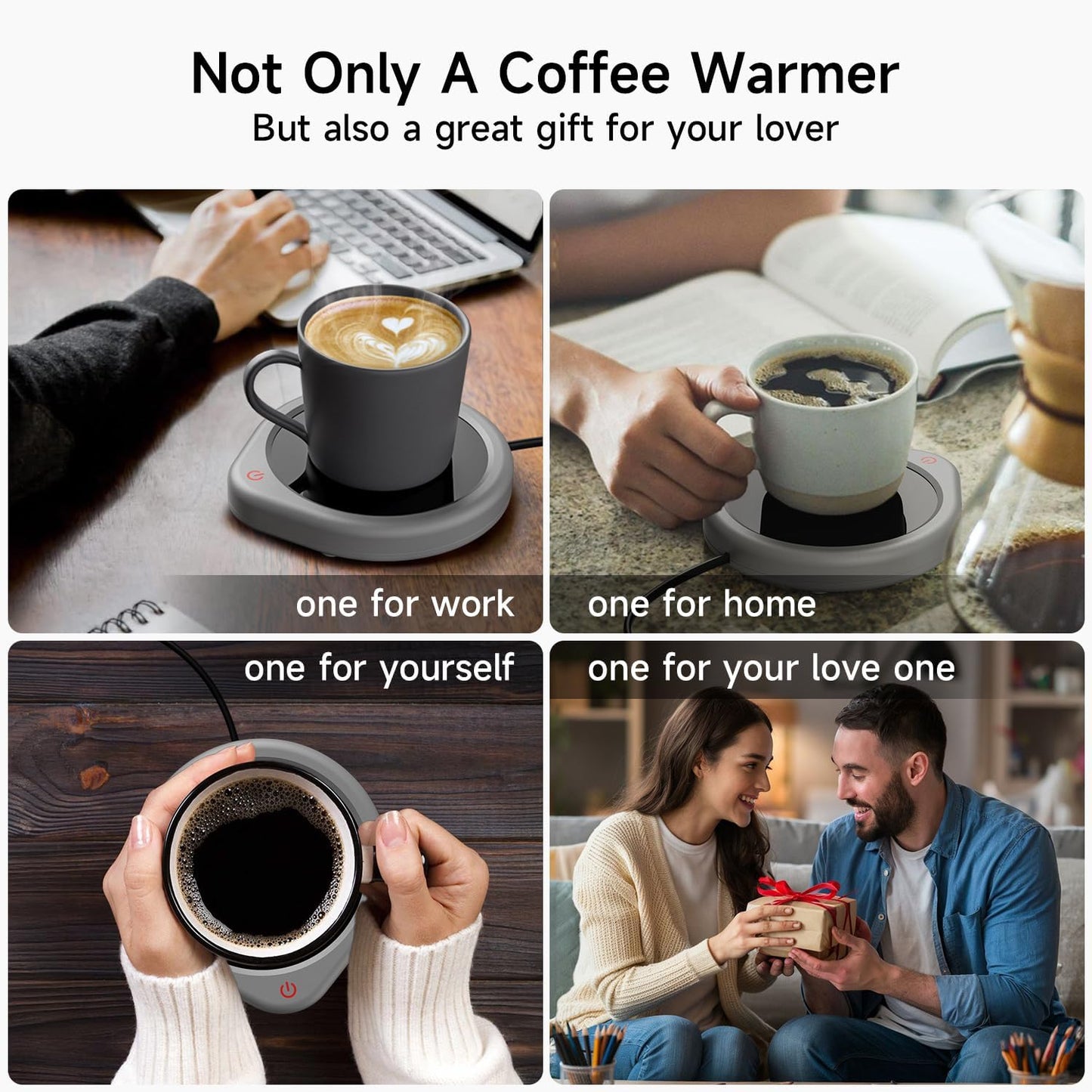 Coffee Mug Warmer, Cup Warmer for Desk with Auto Shut Off, Electric Beverage Tea Water Milk Warmer with Smart Temperature Settings, Heating Plate Candle Wax Warmer