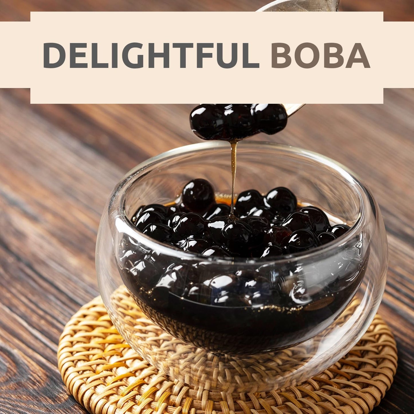 US Boba Co Unsweetened Tapioca Pearl, Easy to Cook, Tapioca Boba Balls for Tea Milk, Coffee & Dessert Topping, Fresh Made in USA, Brown Sugar Flavor, 1 Pound (Pack of 6)