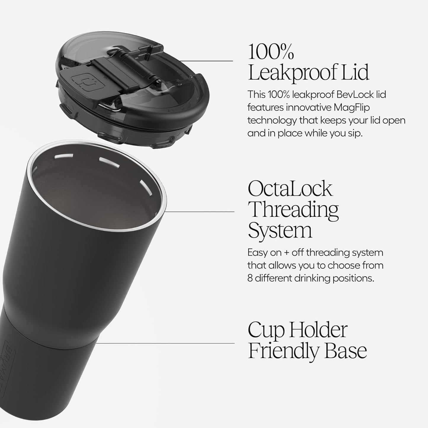 BrüMate Nav 25oz 100% Leak Proof Insulated Travel Tumbler with Magnetic BevLock™ Lid - Double Wall Cup-Holder Friendly Stainless Steel Mug (Blue Agave)