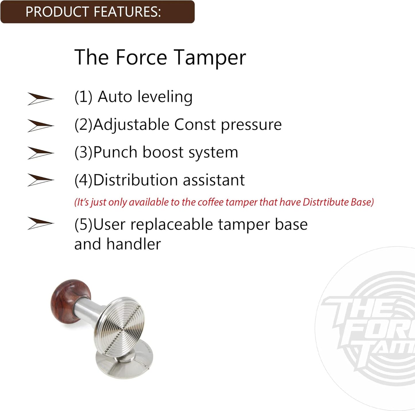 The Force Tamper Automatic Impact Coffee Tamper Standard Set (Jelly,54.00mm)