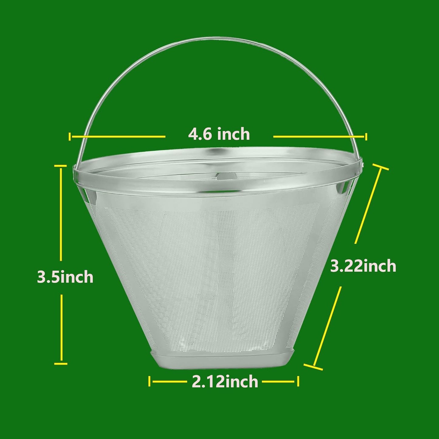Reusable #4 Cone Coffee Filters for Ninja Dual Brew Pro Coffee Makers,Compatible with Ninja CFP301 CFP201,8-12 Cup Stainless Steel Basket