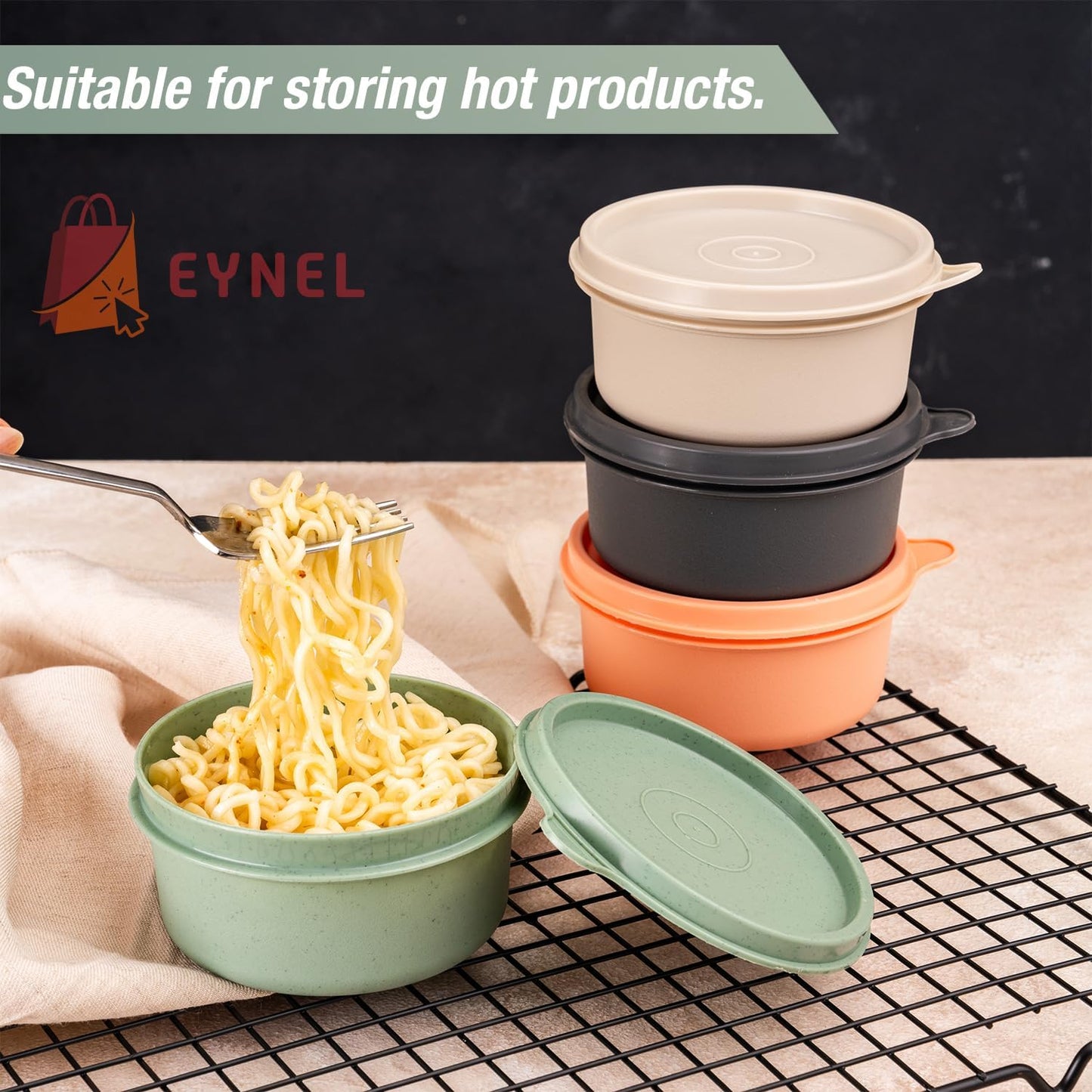9 oz Small Round Food Storage Containers with Lids Set of 10, Airtight Leakproof Reusable, Plastic To Go Bento Box, Mini Lunch Box, Snack Storage Bowl, for Kitchen, Picnic (10)